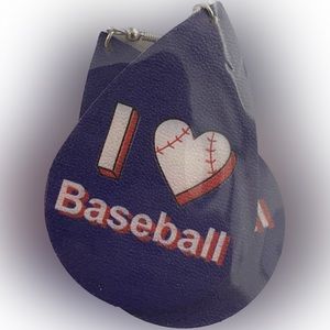 I love baseball foam teardrop earrings